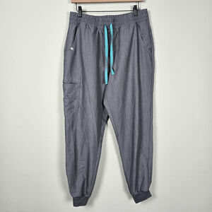 Figs Womens Zamora Jogger Scrub Pants Size L Grey Medical Drawstring Stretch